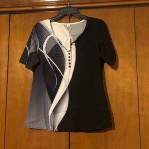 Elegant Black and White Women's Top